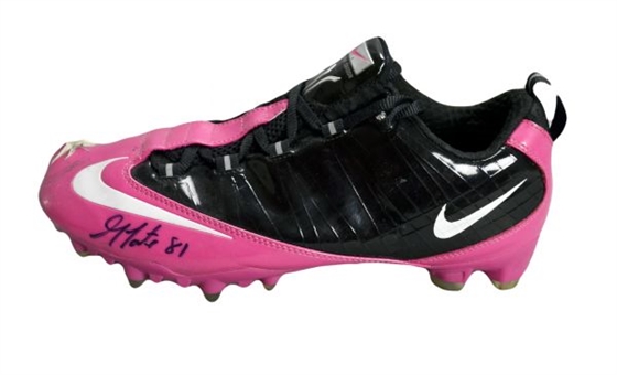 Golden Tate 2010 Game-Used and Signed Breast Cancer Awareness Gloves and Cleat